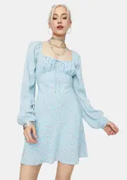Chicks Dig It Long Sleeve Floral Mini Dress