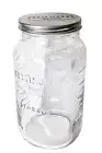 Grant Howard Jumbo Mason Embossed Glass Storage Jar, 136 oz, Clear