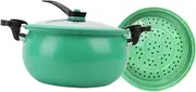 Leefasy Micro Pressure Cooker Rice Cooker with Steam Rack Multifunction Soup Pot Cooking Pot for Milk Stewing Frying Noodles Boiling, green