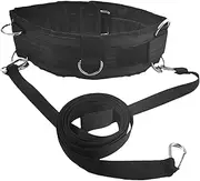 Running Training Resistance Belt Gym Pulley Strap with Rings Workout Strap Waist Belt for Pulling Sled for Track Field, Sprinting, Rugby