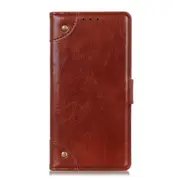 For Xiaomi Redmi Note 8 Copper Buckle Nappa Texture Horizontal Flip Leather Case with Holder & Card Slots & Wallet(Brown)