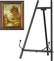 Metal Desktop Easel 16.5" H x 8.7" W x 4.3" D Table Top Easel Stand for Display Tripod Art Picture Mirror Modern Plate Holder Floor Stands for Display Book Photo Wedding Sign (Black)