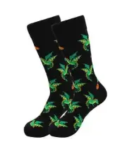 Dragons Unisex M/L Casual Crew Socks Black Real Sic Fire Breathing Fashion New