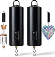 2 Pack Wind Spinner Motor Hanging Display Motor Battery Operated 20 RPM Rotating Motor Multi-Purposes for Wind Spinner Mobile Yard Decor Hanging Ornament Outdoor Sculptures-Medium Speed (2 Pcs Black)