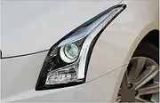 Car Styling Compatible for Cadillac ATS Headlights 2014-2021 ATS LED Headlight DRL Bi Xenon Lens High Low Beam Parking Fog Lamp(Dynamic Turn Signal,Xenon Bulb)