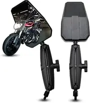 Motorcycle Mirrors, 8MM 10MM Motorbike Rear View Mirror Foldable Fit for Handlebar ATV Adventure Dirt Street Bike Scooter ATV's Quad Coolster Snowmobile, 360 Degrees Rotating