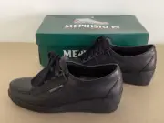 Mephisto Black Leather Wedge Smart Casual Shoes UK5.5 US 8 NEW Hydro PIC NIC