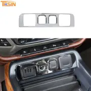 Power & USB Socket Panel Decor Cover Trim For Chevrolet Silverado 2014-18 Chrome (for: Chevrolet)
