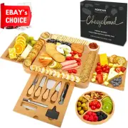 Cheese Board Gift Set Bamboo Charcuterie Board KnifeSet Wedding Anniversary Gift