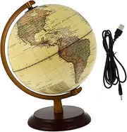 Desktop Terrestrial Globe with LED Light Vintage Office Decor Educational Teaching Tool for Home School Study Room Stylish Globe Adornment