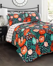 Lush Decor Poppy Garden Quilt Set