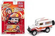 1980 Land Cruiser White with Red and Yellow Stripes Livery Limited Edition to 3600 Pieces Worldwide 1/64 Diecast Model Car by Johnny Lightning JLCP7464