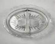 8" Clear Crystal Two Section Dish