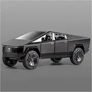for Tesla Cybertruck 1:24 Simulation Alloy Diecasts Metal Off-Road Vehicles Car Model Sound Light Collection Gift Casting Car Model Toy (Color : Black)