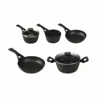 5 Piece Stone Blast Cookware Set Non Stick PFOA Free Saucepan Frypan Casserole