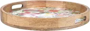 Maxwell & Williams Royal Botanic Gardens Native Blooms Round Serving Tray Wood Enamel 40x5cm