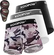 [KOOPOW] Boys Underwear Stretch Boxer Briefs with 2 Soft Protective Cup,Athletic Shorts for Baseball, Football,Lacrosse,3 Pack