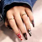 Reusable Halloween Fake Nails Long Ballet Shaped Long Fake Nails Nail Art Tips