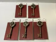 Lot Of (5) Michael Healy SKELETON KEY Door Knocker Solid Antique Brass Key