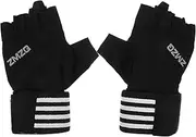 SUPVOX 1 Pair Sports Half Finger Gloves Strengthener Boxing Gloves Belt Mechanic Gym Wrist Straps Strap Webbed Bell for Boxing Fitness Equipment Athletic Arm Equipment Hand Ice Silk Black