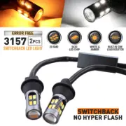3157 White/Amber Dual Function Switchback LED Turn Signal Parking Light Bulbs