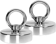 Fishing Magnets 200lb Pull Force,Strong Retrieval Magnet N52 Neodymium Powerful for Fish and Magnetic Recovery Salvage Single Sided 2 pcs/Pack