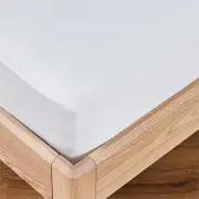 Ecosa Bamboo Bedding - Fitted sheet / Long Single / White