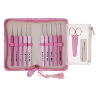 Crochet and Lace Needle Set "ETIMO Rose Cushion Grip Crochet and Lace Needle Set