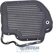 1 Set SHLPDFM Turbo 400 Black Aluminum Transmission Pan Kit With Gasket and Bolts TH400 Fits for GM Chevy Turbo 400 transmission