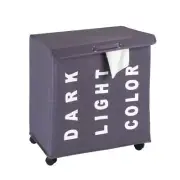 Trivo 3 Compartment Wheeled Laundry Hamper Grey