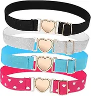 [TINEASUR] 4pcs Kids Belt Toddler Girl Elastic Belt Decorative Waist Belt for Girls