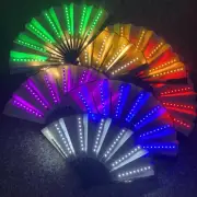 LED Glowing Colorful Chinese Hand Held Folding Fan Light Up Fan Disco Dancing