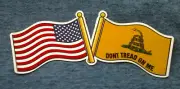 US FLAG DON'T TREAD ON ME (SMALL 6" Wide) Pro-Gun Pro-Trump Window Sticker GC