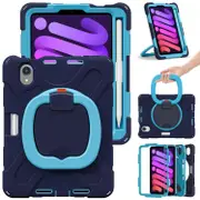 For iPad mini 7 Silicone + PC Protective Case with Holder & Shoulder Strap