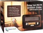 Radio AM FM De Estilo Antiguo Retro Madera Con Entrada Auxiliar USB Bluetooth