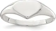 [JewelryWeb] 925 Sterling Silver Solid Polished Love Heart Signet Ring Size 8 Statement-Ring for Women