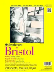 Strathmore 300 Series Bristol Paper Pad, Smooth, Tape Bound, 9X12 Inches, 20 She