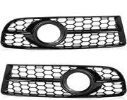 Vexilon Car Front Bumper Fog Light Grille Grill Honeycomb, for, for A4 B7 S4 B7 A4 for, 2005-2008 8E0807681F 8E0807682F Fog Lamp Grill(Black)