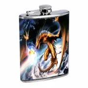 Mythical Creature D9 Flask 8oz Stainless Steel Hip Drinking Whiskey