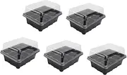 Toyvian 5Pcs Black Seedling Trays with Transparent Lids Cell Sprout Plate Gardening Pots for Optimal Growth and Easy Removal