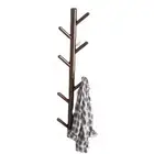 NNEOBA Rustic Pine Wall-Mounted Coat Rack with 8 Hooks - Coffee (80cm)