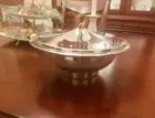 Vintage Covered Stainless Steel Server With Glass baking Pyrex Dish Ovenware