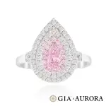 【AURORA 歐羅拉】GIA 50分 水滴形 梨形 天然粉紅鑽石 PT950 鉑金鑽戒 女戒 婚戒 粉紅佳人