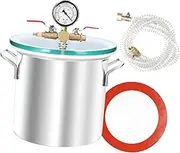 Xgdsnly Vacuum Chamber, Stainless Steel Chamber, Degassing Resin, Epoxy Resins, Stabilizing Wood, Transparent Lid, Vacuum Defoaming Barrel, 2 Gallon