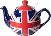 London Pottery Teapot with Infuser,Ceramic,Hand Painted Union Jack Limited Edition, 2 Cup(600ml)