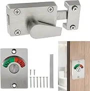 DJAPWPX Stainless Steel Privacy Door Lock, Reusable Toilet Door Lock, Practical Privacy Indicator Lock for All Restrooms