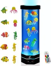 Aquarium Mood Lamp with 16 Color Options & Remote Control - 15 Inches Tall