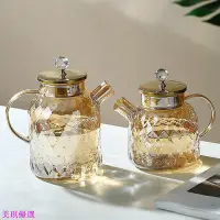 在飛比找Yahoo!奇摩拍賣優惠-耐高溫玻璃水壺 泡茶水壺 花茶壺 花茶壺組 杯壺組 冷泡茶水