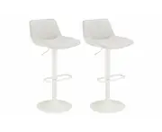 Matt Blatt Set of 2 Joey Height Adjustable Bar Stools White/Beach Sand