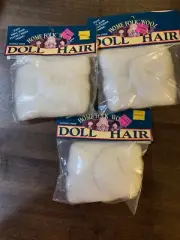 Doll Hair Wool Home Folk 100% Roving #850N Natural Can Be Dyed NOS